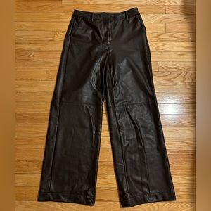 Reitmans vegan leather, high waist, wide leg pants